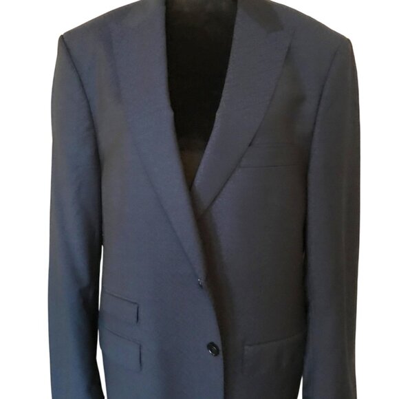 Emilio Guido Navy Paisley Wool Blazer: Vintage 90s Lightweight Sport Coat, 42 - Picture 6 of 9